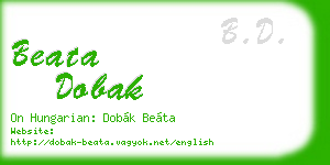 beata dobak business card